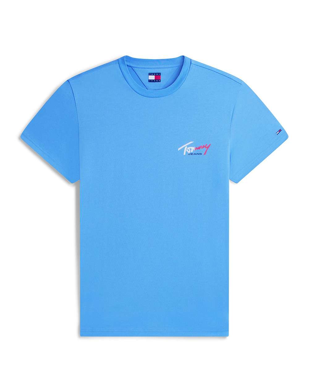 TOMMY JEANS TJM SLIM SIGN CHEST SS TEE EXT NEW DM0DM22538-C38 Blue
