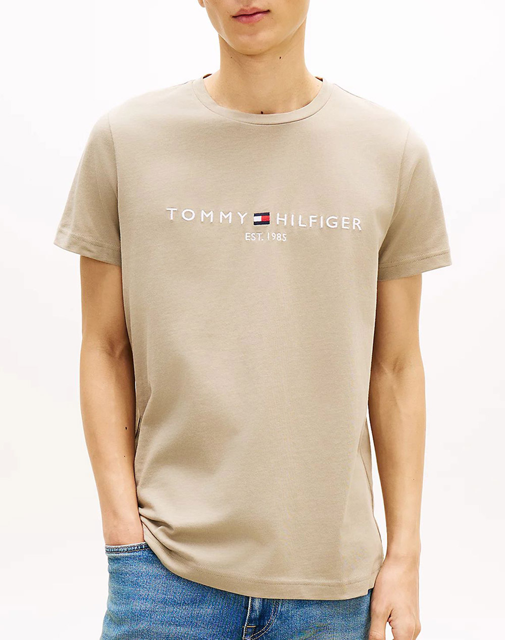 TOMMY HILFIGER TOMMY LOGO TEE MW0MW11797-M03 CookieBrown