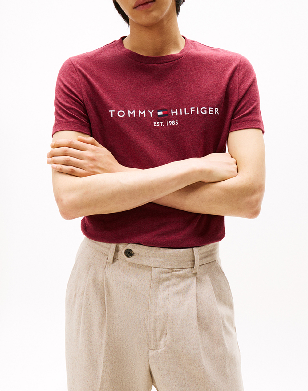 TOMMY HILFIGER TOMMY LOGO TEE MW0MW11797-XTW DarkRed