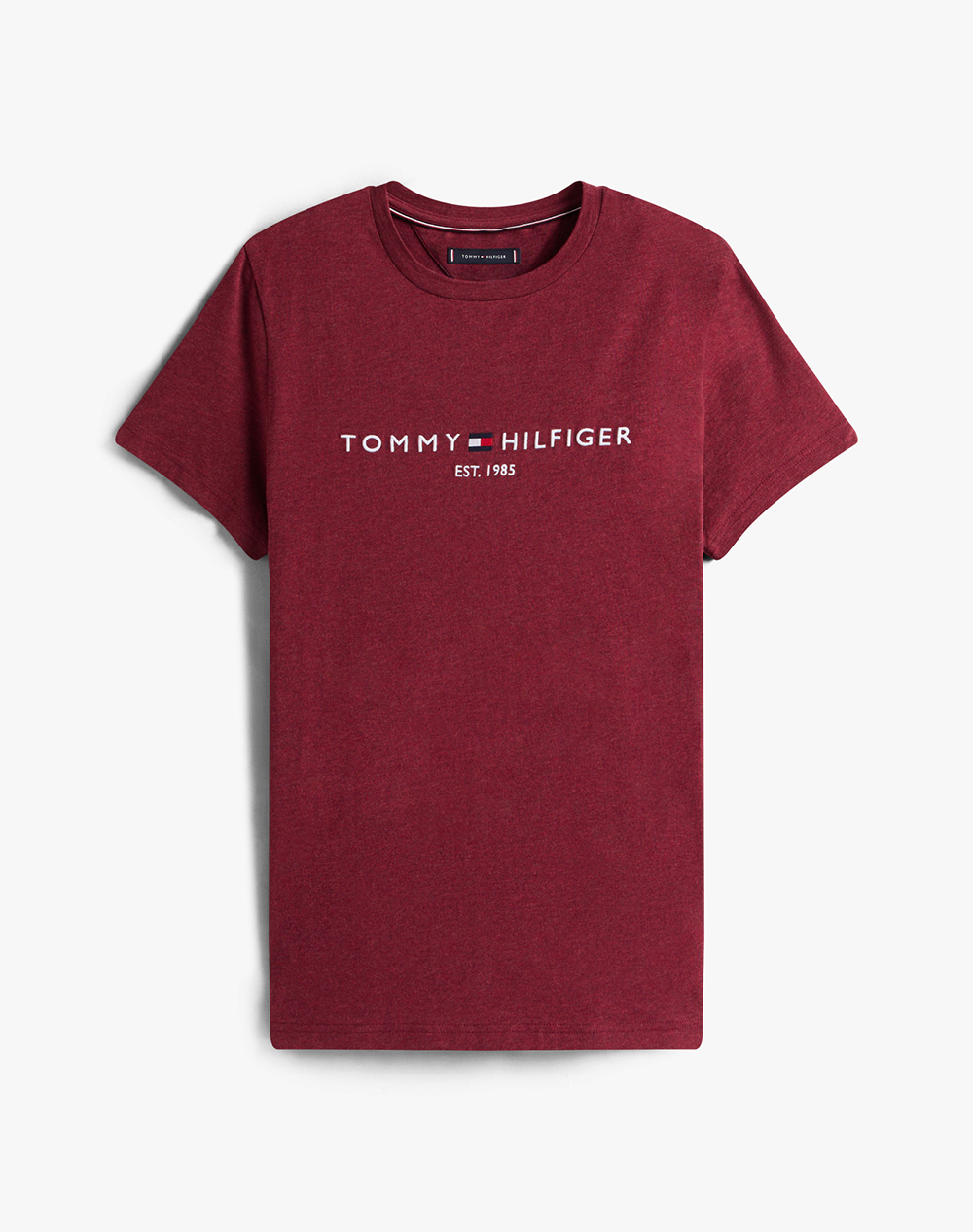 Tommy Hilfiger Logo Tee Mw0Mw11797-Xtw Darkred ανδρικά ρούχα μπλούζες T-Shirt Politikos Shop Πολιτικός