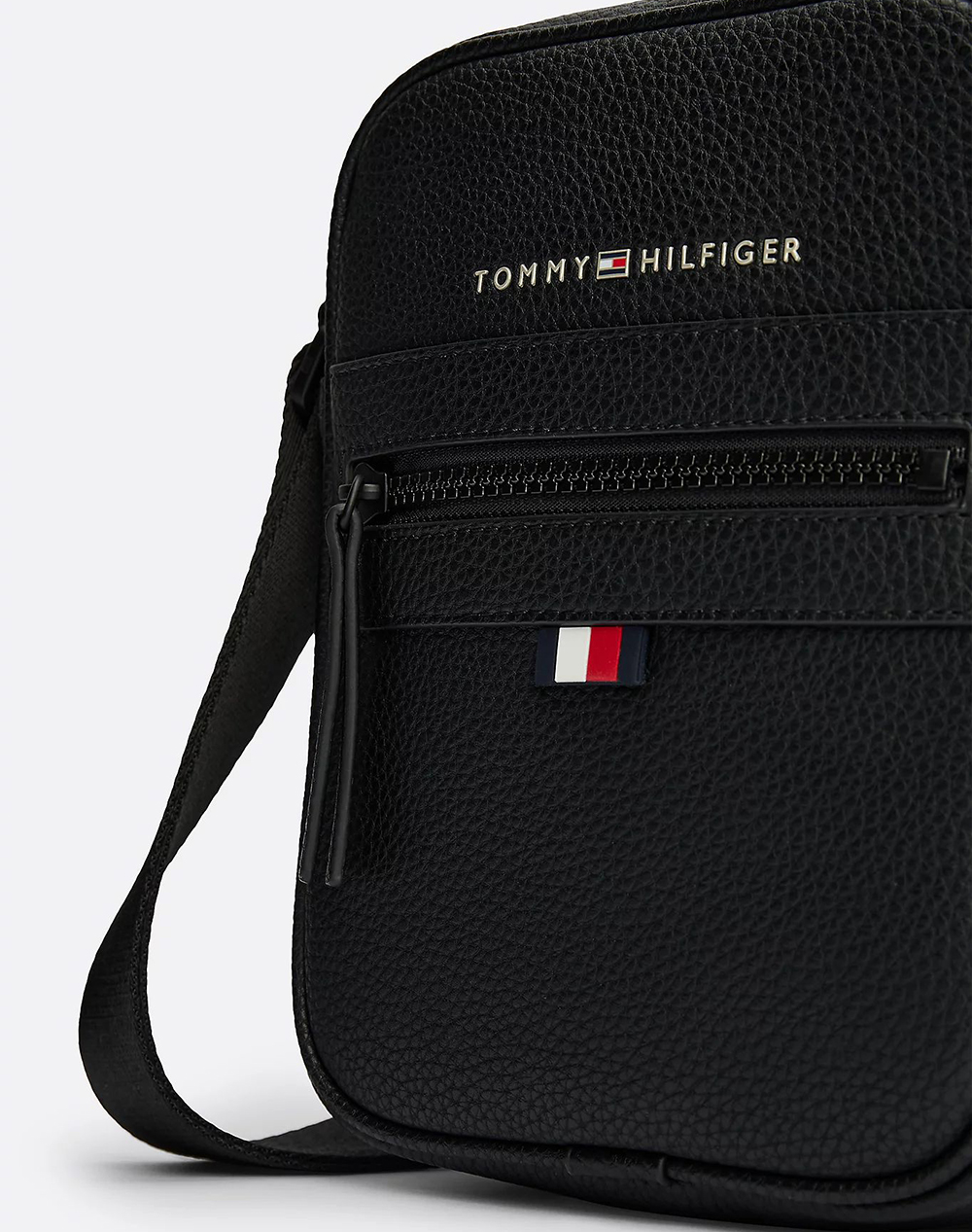 Tommy Hilfiger Jeans Essential Pu Mini Reporter (Διαστάσεις: 17 X 6 21Εκ ) Am0Am09504-Bds Black ανδρικά αξεσουάρ τσάντες Politikos Shop Πολιτικός