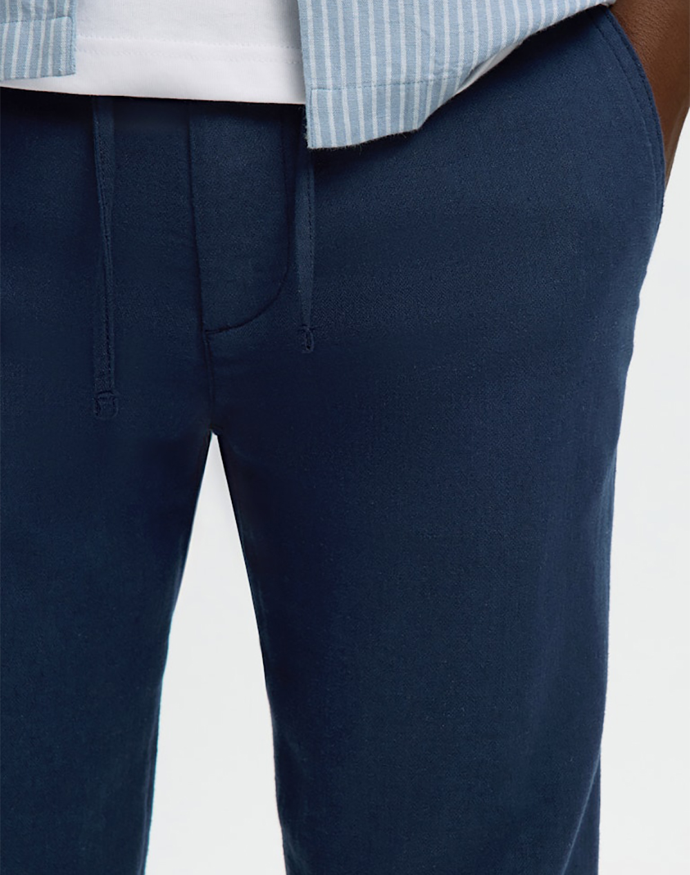 Selected Slm172-Slimtape Brody Linen Bld Pnt Noos 16087636-Dark Sapphire Darkblue ανδρικά ρούχα παντελόνια Chinos Politikos Shop Πολιτικός