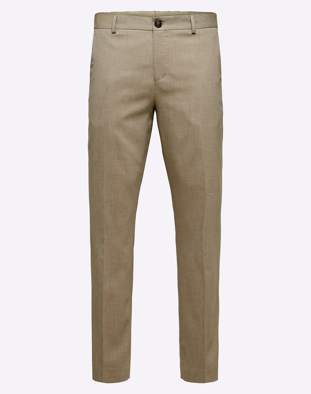 Selected Ανδρικό Παντελόνι Κοστουμιού Ανοιχτό Καφέ Πολυεστέρας Μαλλί Βισκόζη Ελαστάνη