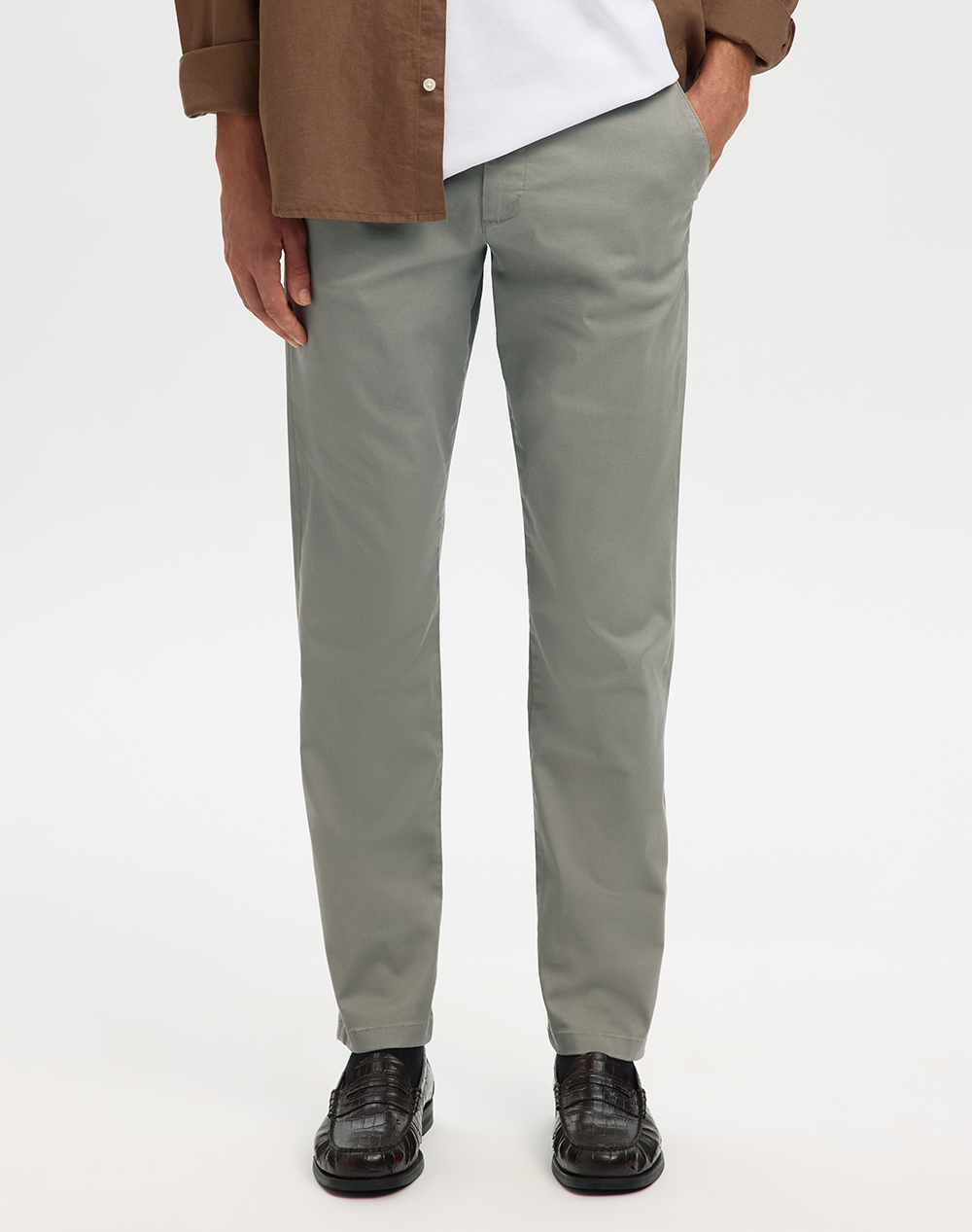 SELECTED SLH175-SLIM NEW MILES FLEX PANT NOOS 16087663-Vetiver Gray