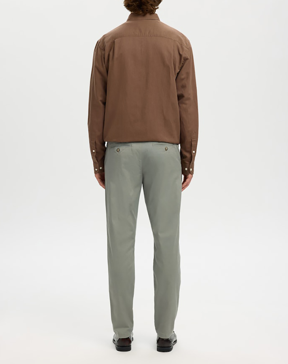 SELECTED SLH175-SLIM NEW MILES FLEX PANT NOOS 16087663-Vetiver Gray φωτογραφία