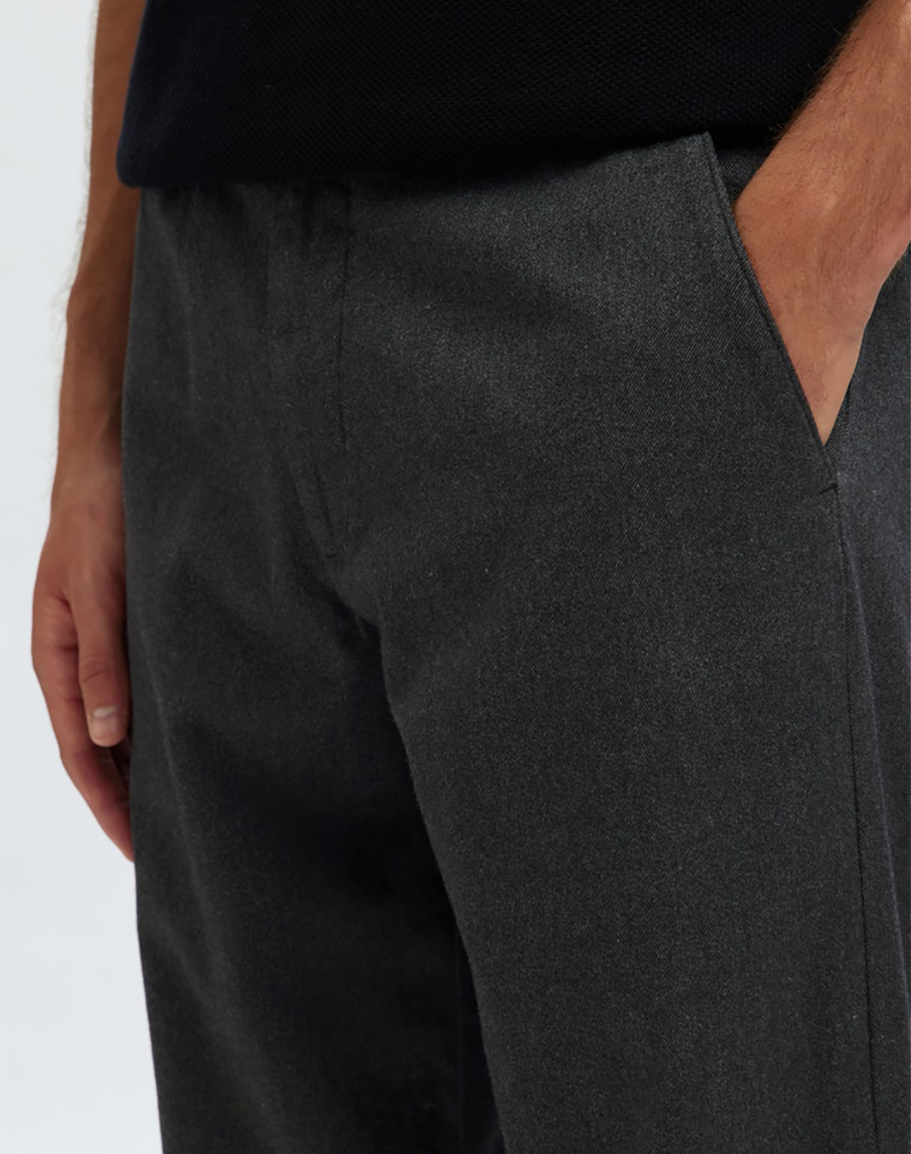 Selected Slh175-Slim Miles Brushed Pant W Noos 16090139-Dark Greystructure Darkgray ανδρικά ρούχα παντελόνια Chinos Politikos Shop Πολιτικός