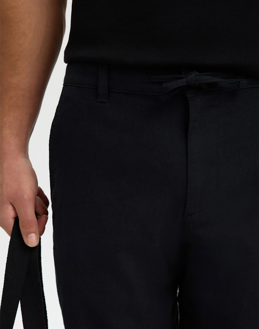 Selected Slmregular-Brody Linen Bld Shorts Noos 16087638-Black Black ανδρικά ρούχα Σορτς Βερμουδες Chinos Politikos Shop Πολιτικός