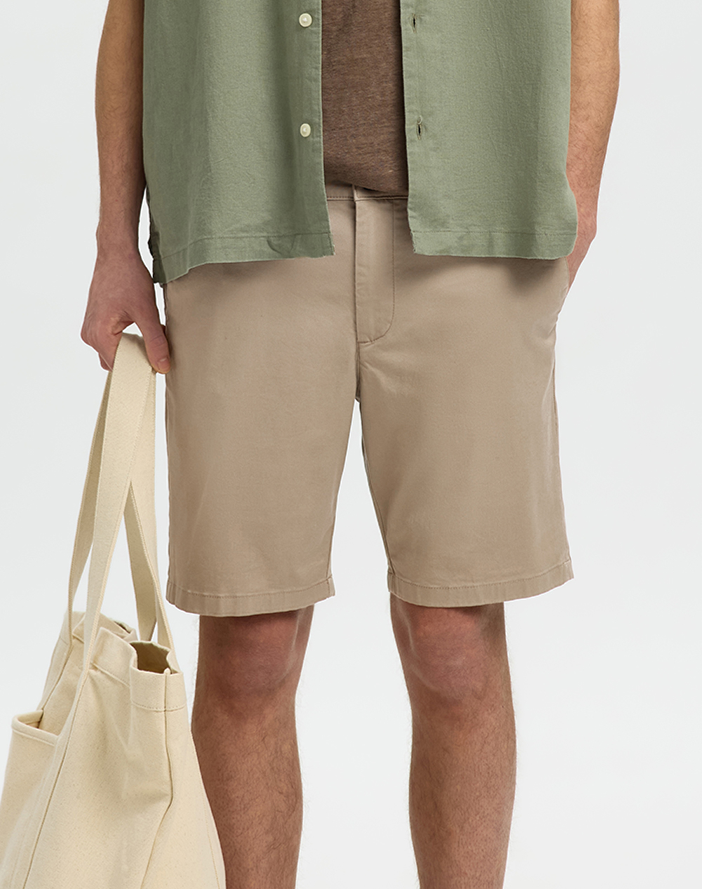 SELECTED SLMSLIM-MILES FLEX SHORTS NOOS 16092329-GREIGE Biege