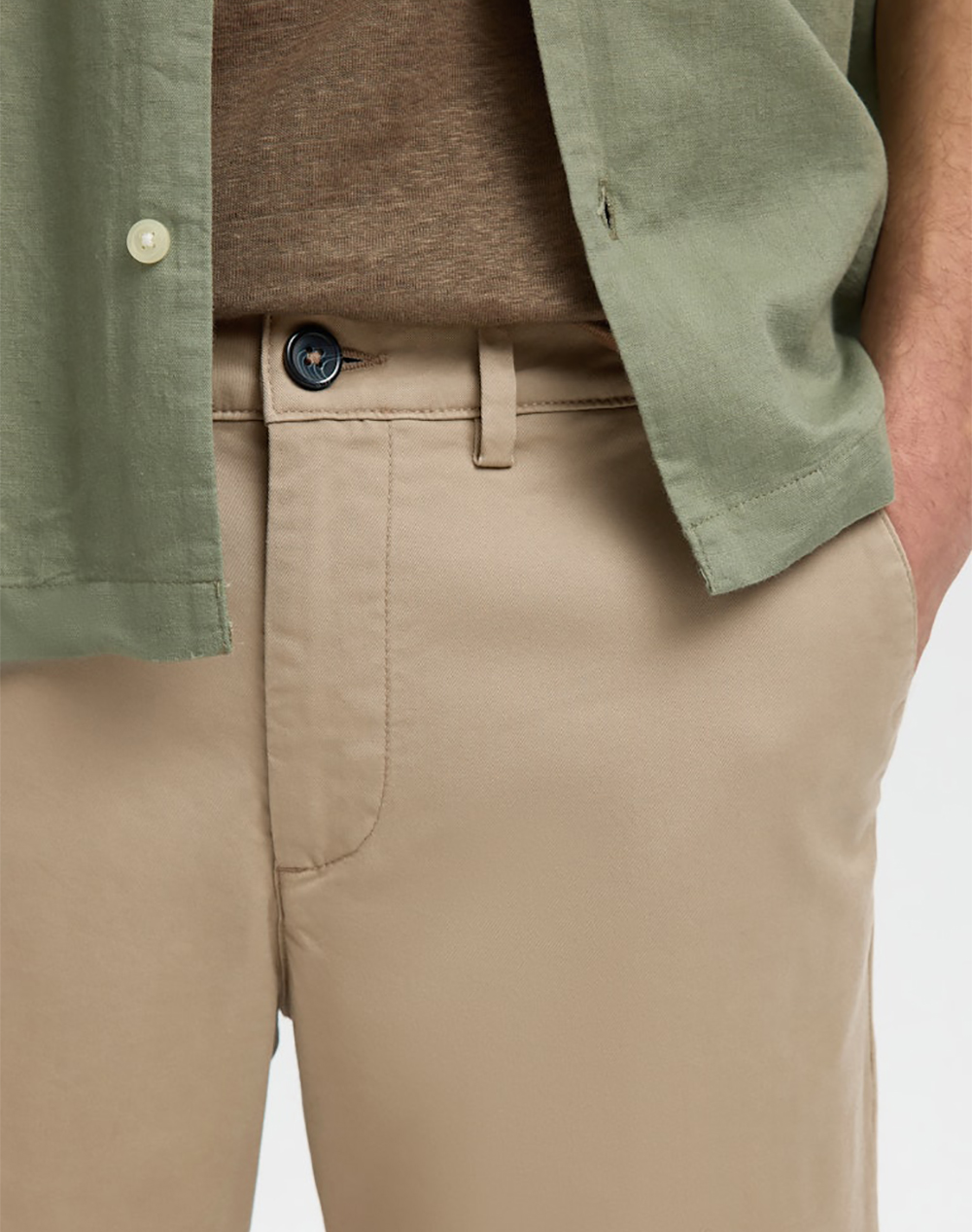 Selected Slmslim-Miles Flex Shorts Noos 16092329-Greige Biege ανδρικά ρούχα Σορτς Βερμουδες Chinos Politikos Shop Πολιτικός