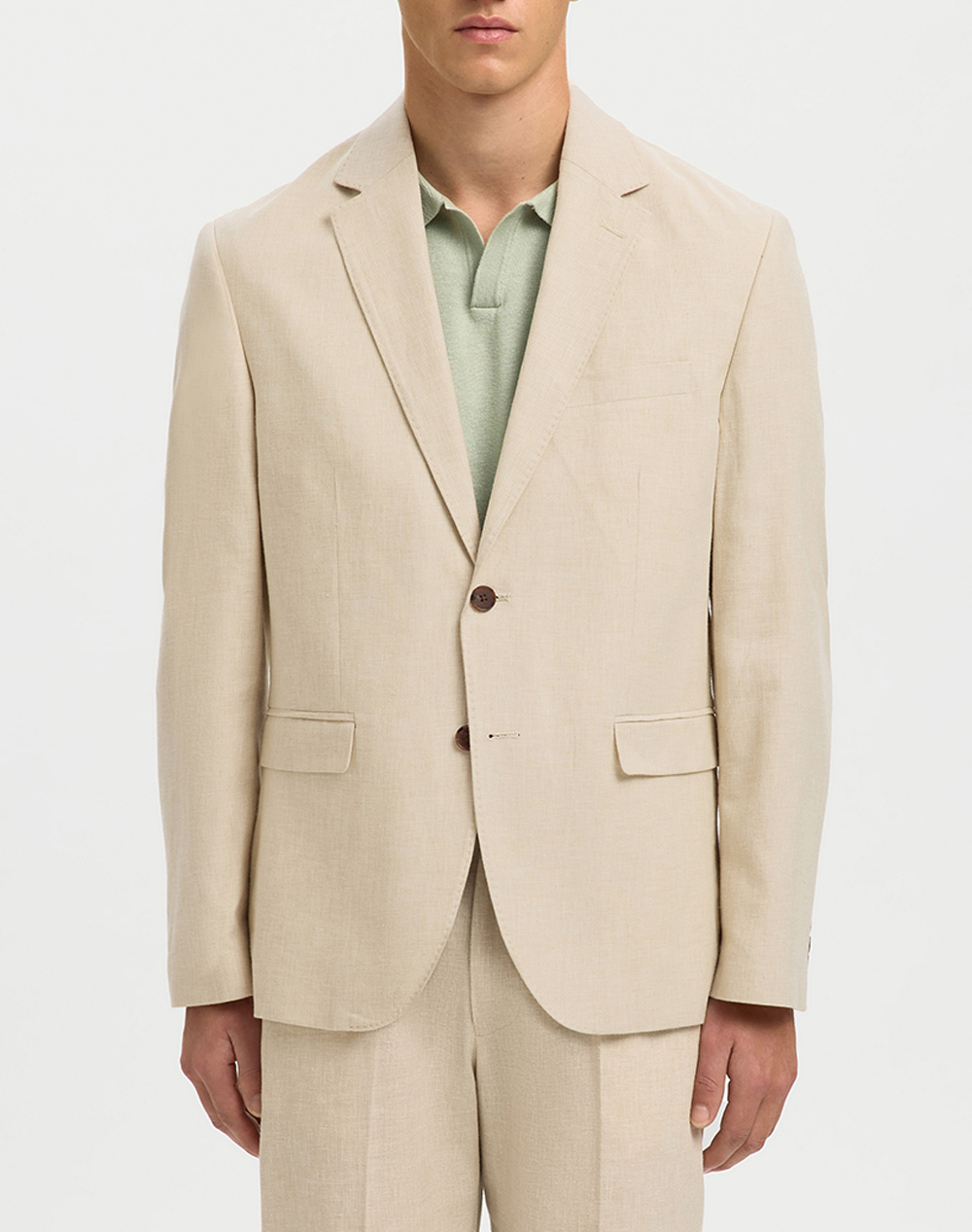 SELECTED SLMREG-MALIK SUN BLZ NOOS 16093870-Oatmeal Biege