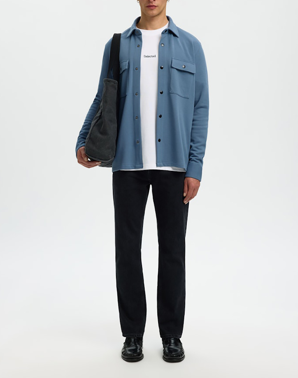 Selected Slhjackie Sweat Jacket Noos 16085115-Blue Mirage Blue ανδρικά ρούχα πουκάμισα Politikos Shop Πολιτικός