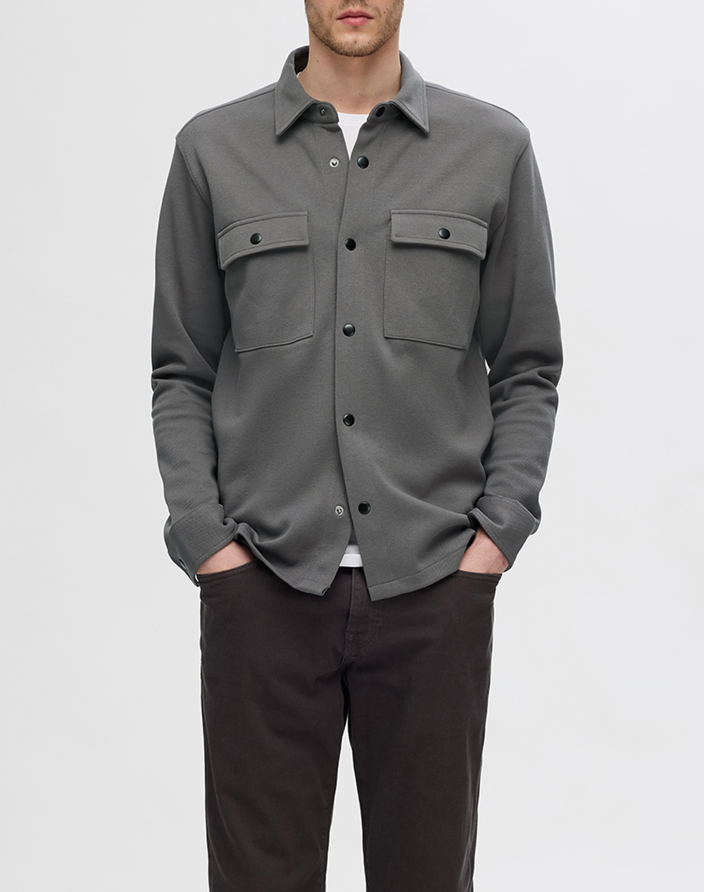 SELECTED SLHJACKIE SWEAT JACKET NOOS 16085115-Granite Grey DarkSlateGrey