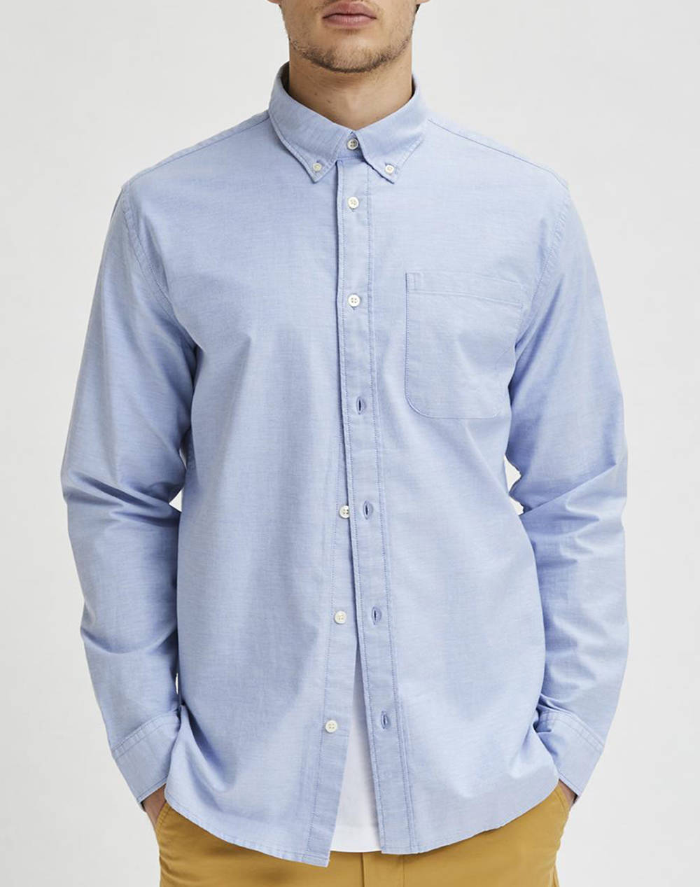 SELECTED SLHREGRICK-OX SHIRT LS NOOS 16077359-LIGHT BLUE LightBlue