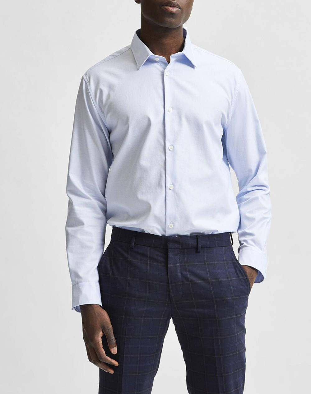 SELECTED SELECTED SLHSLIMETHAN SHIRT LS CLASSIC NOOS 16080200-LIGHT BLUE LightBlue