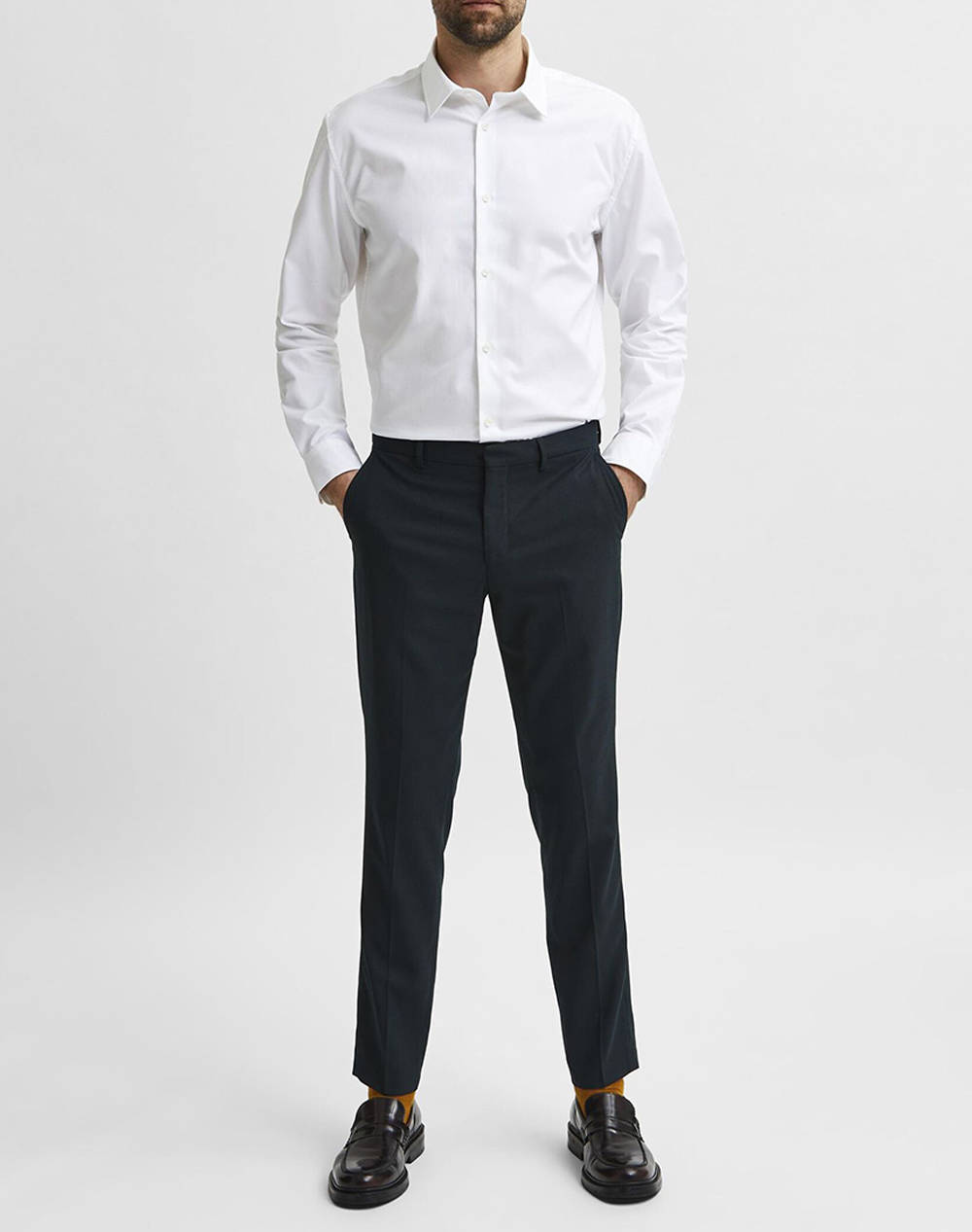 Selected Slhslimethan Shirt Ls Classic Noos 16080200-Bright White ανδρικά ρούχα πουκάμισα Politikos Shop Πολιτικός