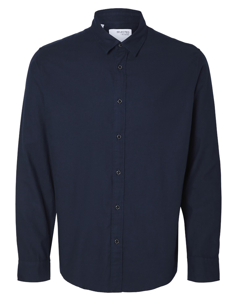 Selected Slhslimowen-Brushed Shirt Ls Noos 16091358-Dark Sapphiresolid Navyblue ανδρικά ρούχα πουκάμισα Politikos Shop Πολιτικός