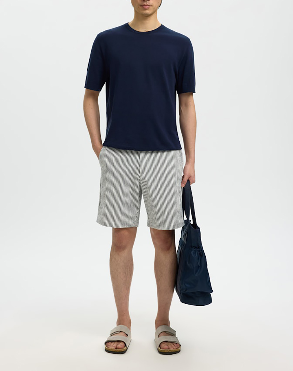 Selected Slmtorino Ss Knit Crew Neck Noos 16099828-Navy Blazer Navyblue ανδρικά ρούχα μπλούζες Πλεκτά Politikos Shop Πολιτικός