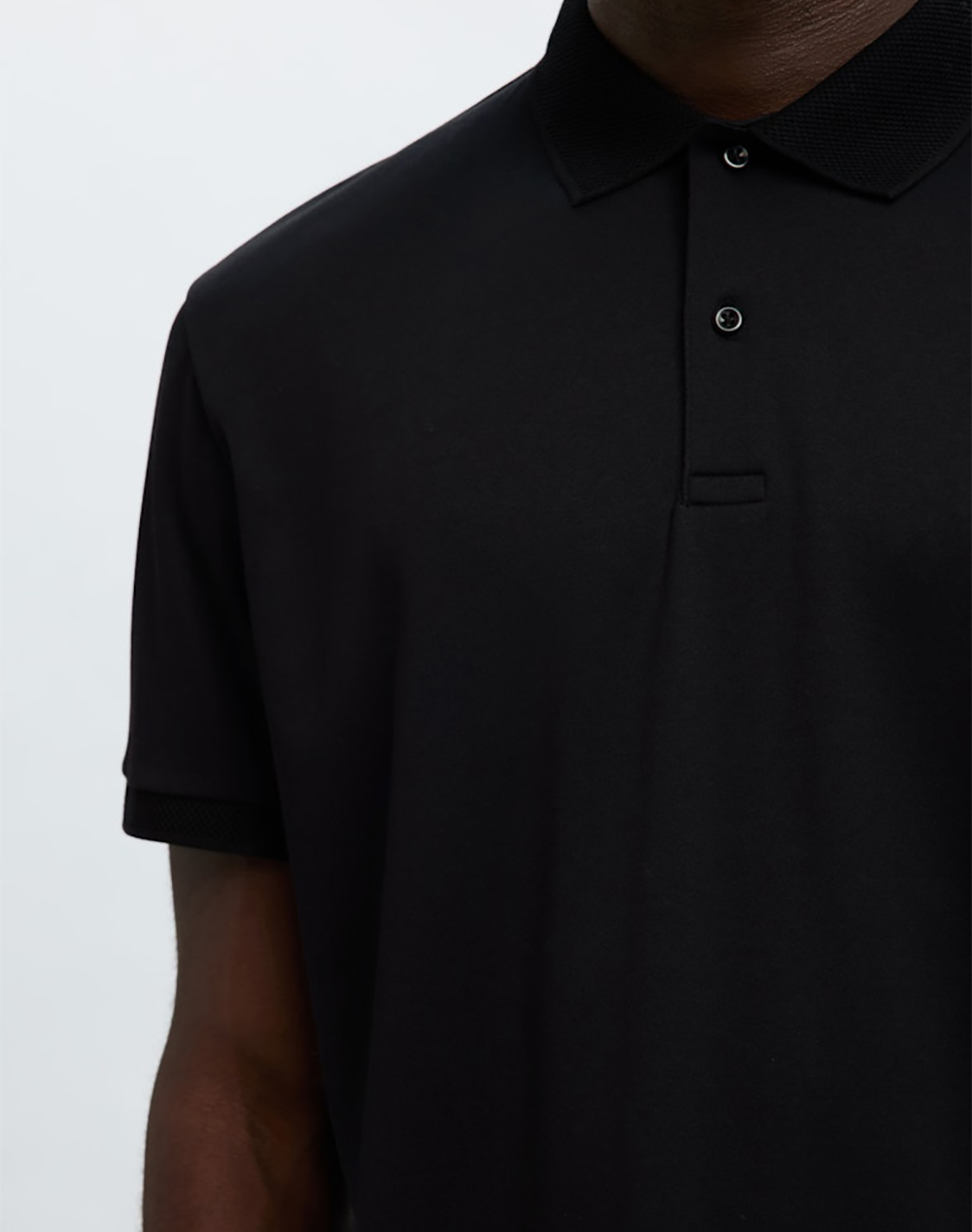 Selected Slmfave Button Ss Polo Noos 16099994-Black Black ανδρικά ρούχα μπλούζες Politikos Shop Πολιτικός