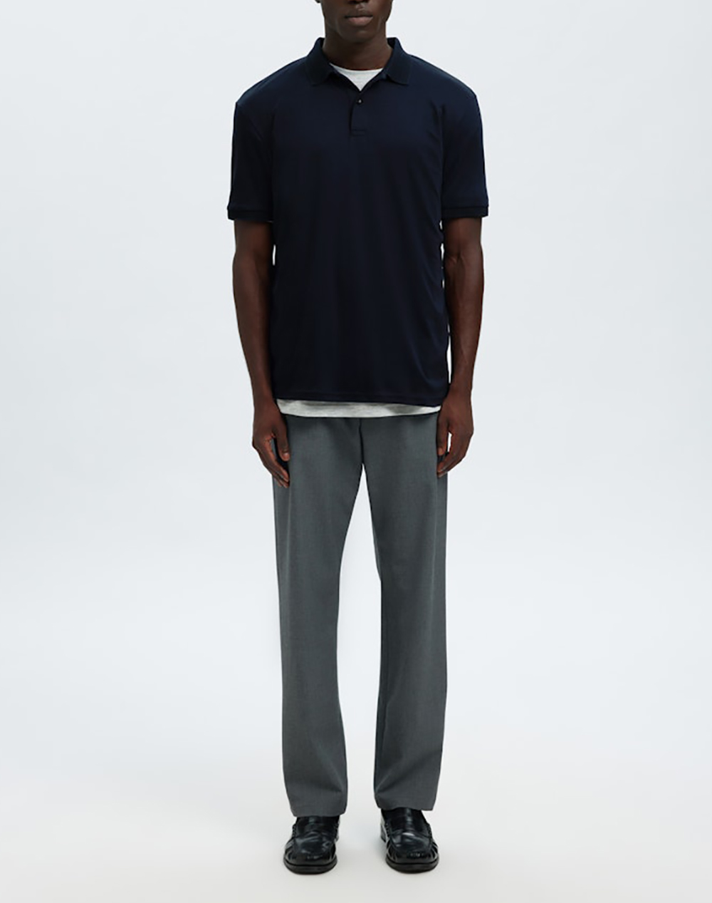 Selected Slmfave Button Ss Polo Noos 16099994-Sky Captain Navyblue ανδρικά ρούχα μπλούζες Politikos Shop Πολιτικός
