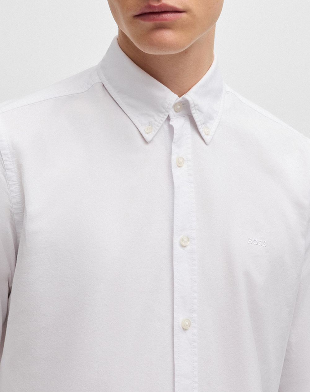 Boss Rickert M 10260292 01 50519707-100 White ανδρικά ρούχα πουκάμισα Politikos Shop Πολιτικός