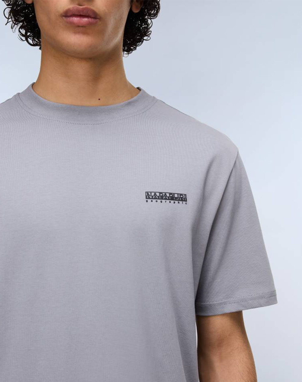 Napapijri E-Small Box Ss Np0A88Tr-Nphcb Gray ανδρικά ρούχα μπλούζες T-Shirt Politikos Shop Πολιτικός