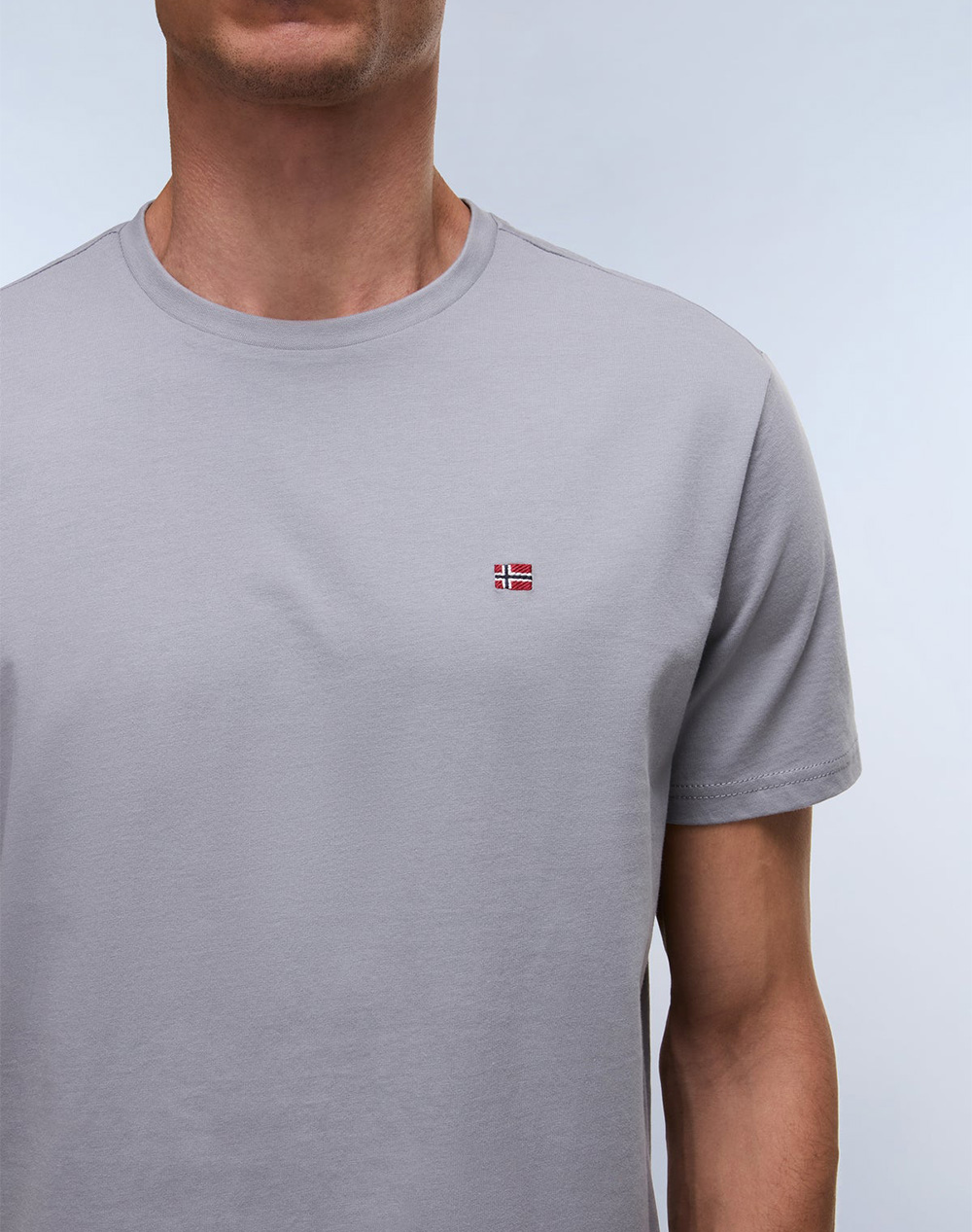 Napapijri Salis Ss Sum Np0A4H8D-Nphcb Gray ανδρικά ρούχα μπλούζες T-Shirt Politikos Shop Πολιτικός