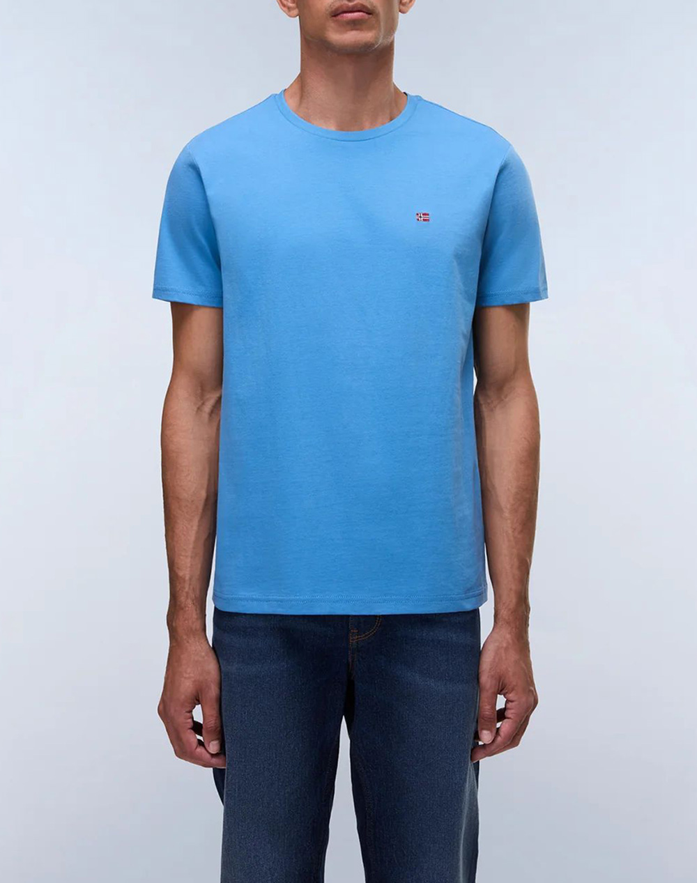 Napapijri Ανδρικό T-Shirt Κοντομάνικο Μπλε Ουρανού Βαμβάκι