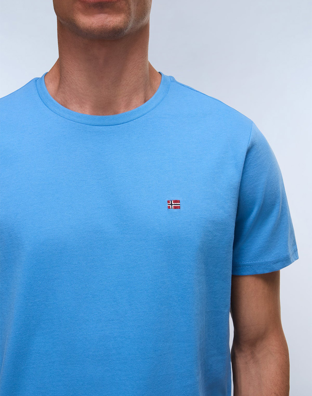 Napapijri Salis Ss Sum Np0A4H8D-Npb9A Skyblue ανδρικά ρούχα μπλούζες T-Shirt Politikos Shop Πολιτικός
