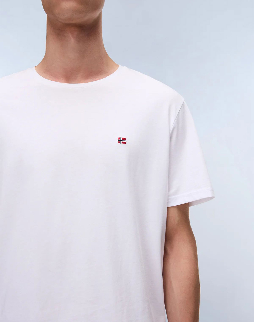 Napapijri Salis Ss Sum Np0A4H8D-Np002 White ανδρικά ρούχα μπλούζες T-Shirt Politikos Shop Πολιτικός