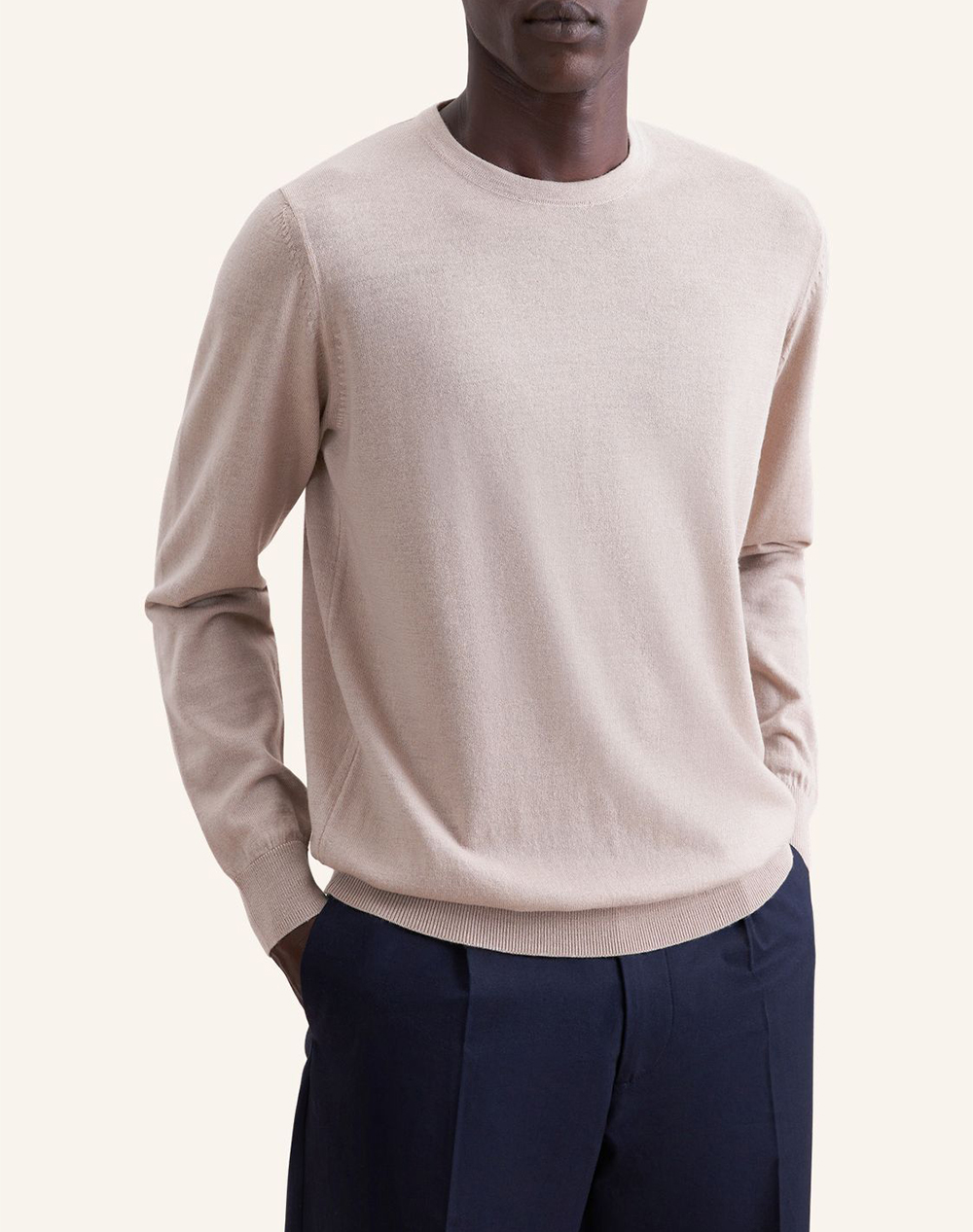 SEIDENSTICKER MERINO CREW NECK PULLO 251600-05 Biege