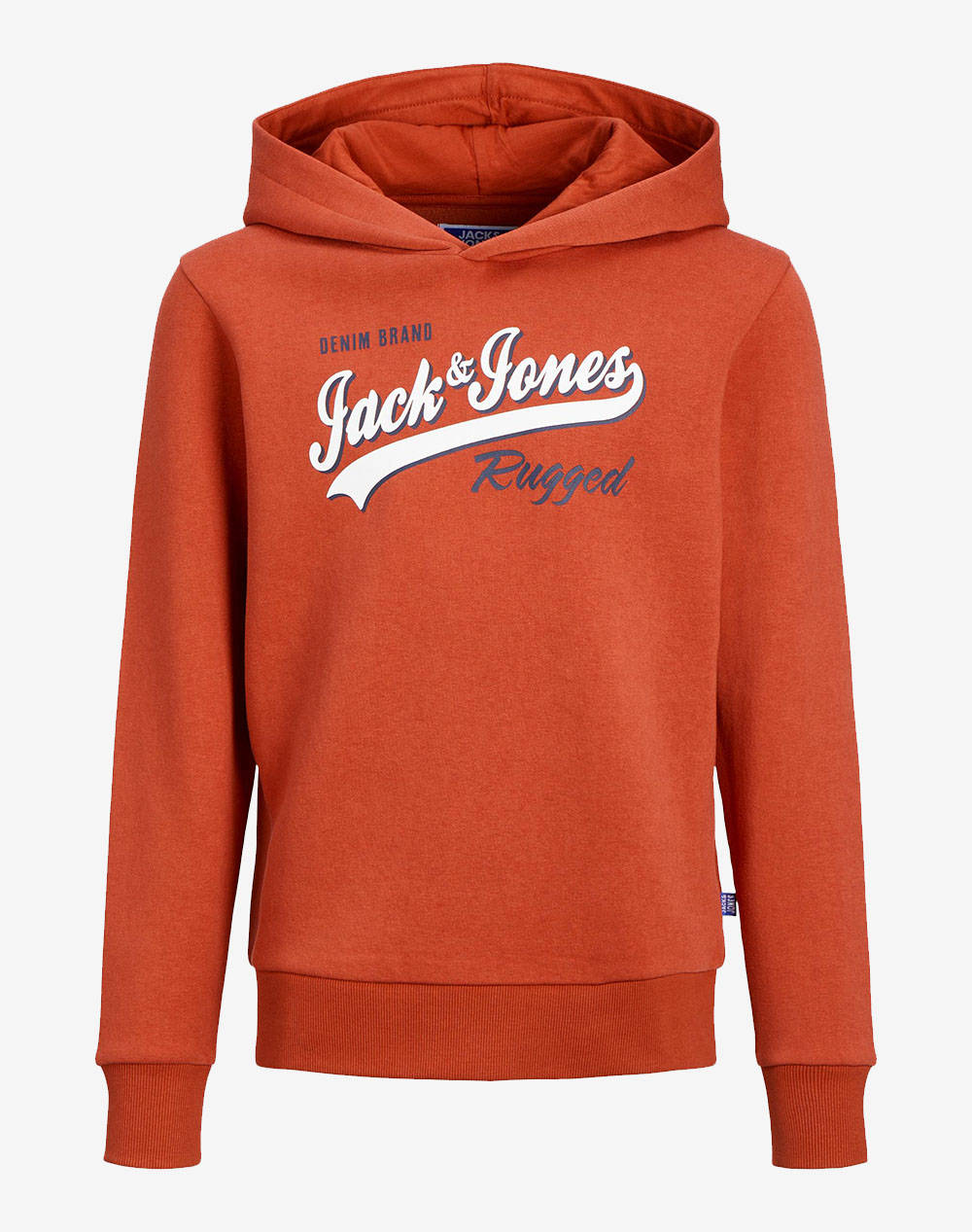 JACK&JONES JJELOGO SWEAT HOOD 2 COL 22/23 NOOS JNR 12212287-Cinnabar Orange