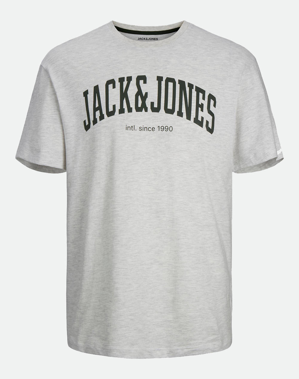 JACK&JONES JJEJOSH TEE CREW NECK NOOS JNR 12237441-White Melange LightGray