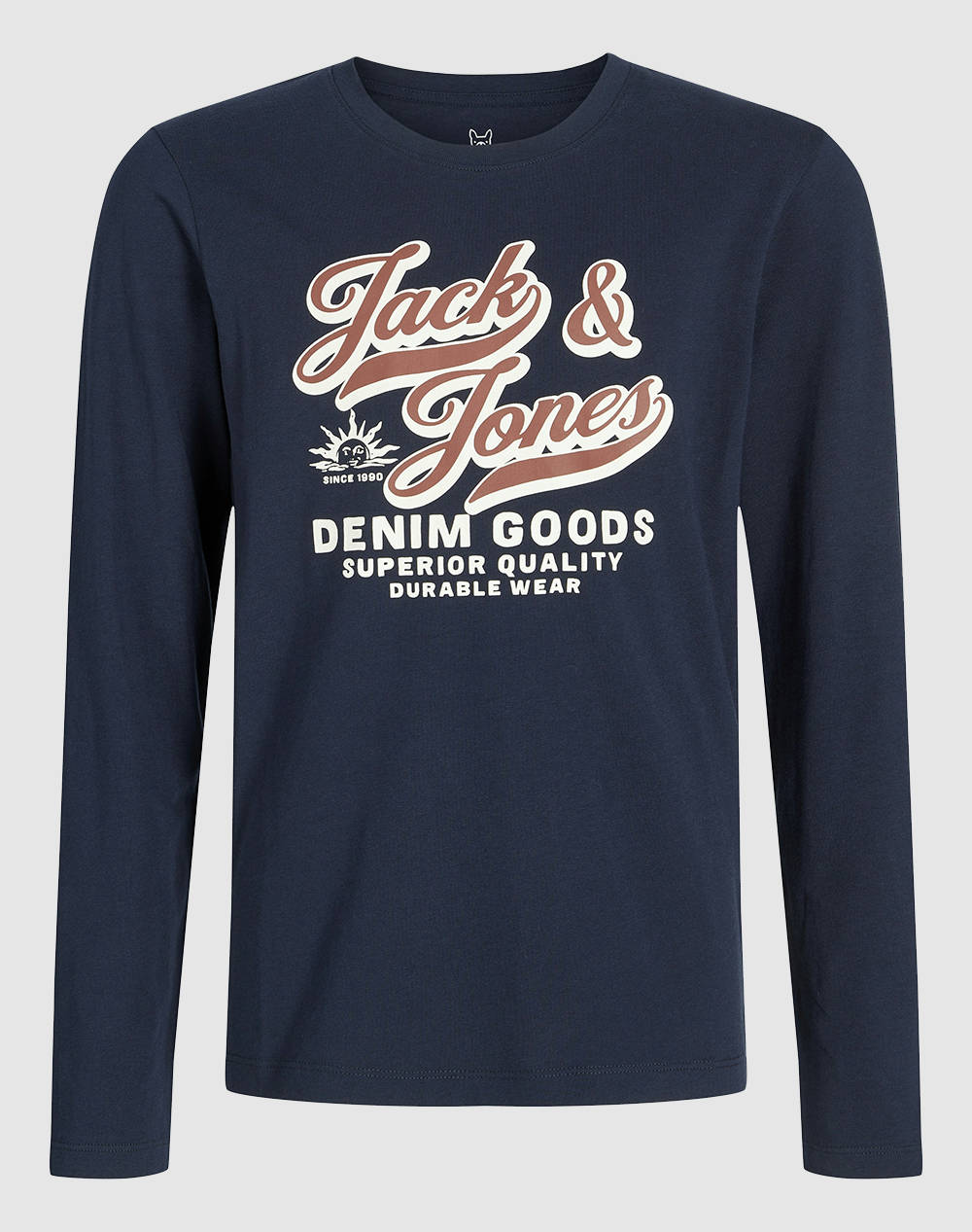 JACK&JONES JJELOGO TEE LS O-NEC 2 COL AW25 NOOS JNR 12280078-Sky Captain DarkBlue