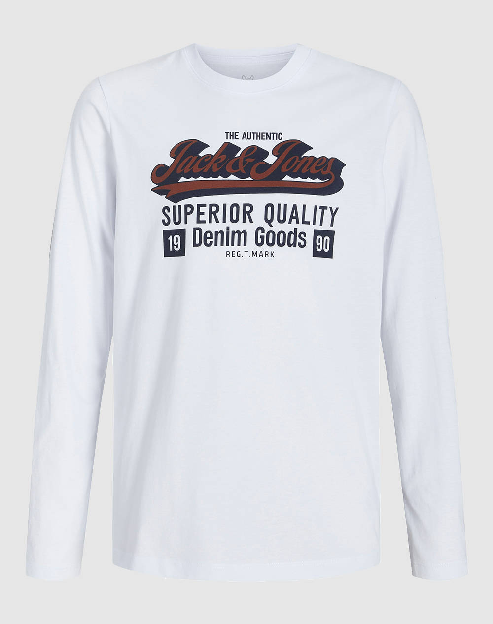 JACK&JONES JJELOGO TEE LS O-NEC 2 COL AW25 NOOS JNR 12280078-Cloud Dancer White