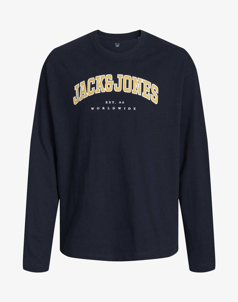 JACK&JONES JJECALEB VARSITY TEE LS O-NECK SN JNR 12258928-Navy BlazerLOOSE DarkBlue