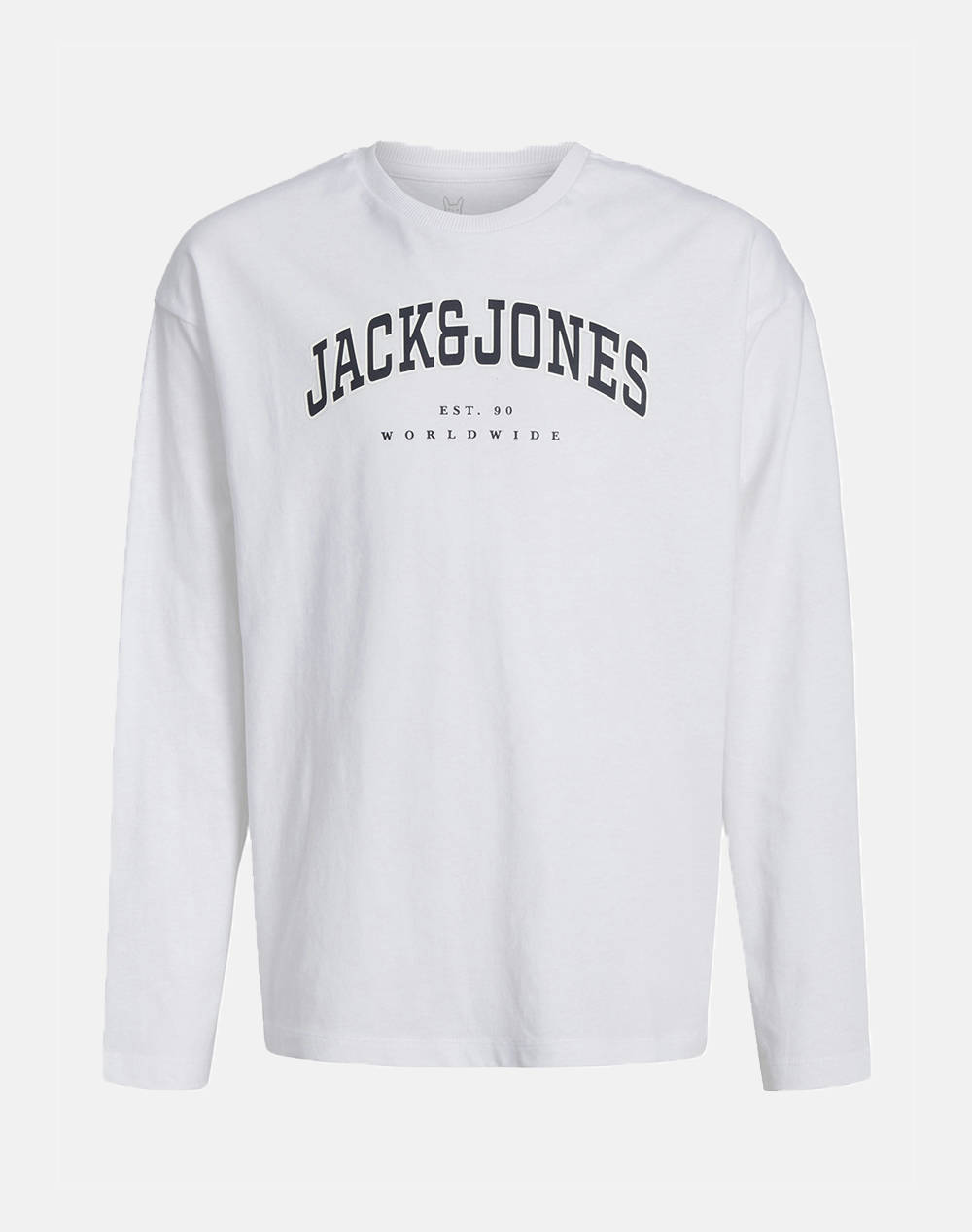 JACK&JONES JJECALEB VARSITY TEE LS O-NECK SN JNR 12258928-WhiteLOOSE White