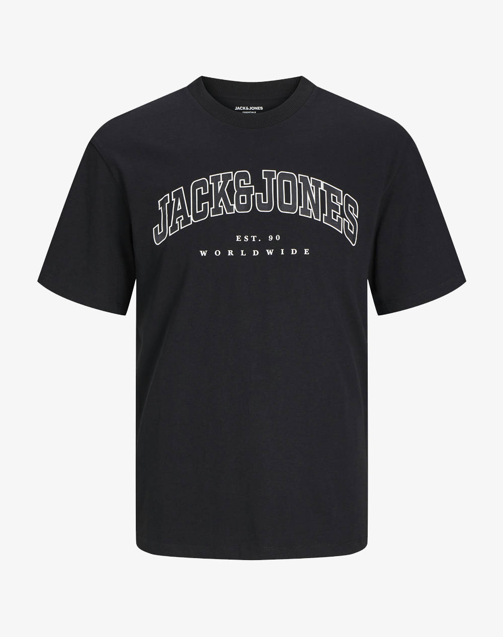 JACK&JONES JJECALEB VARSITY TEE SS O-NECK NOOS JNR 12258924-BlackLOOSE Black