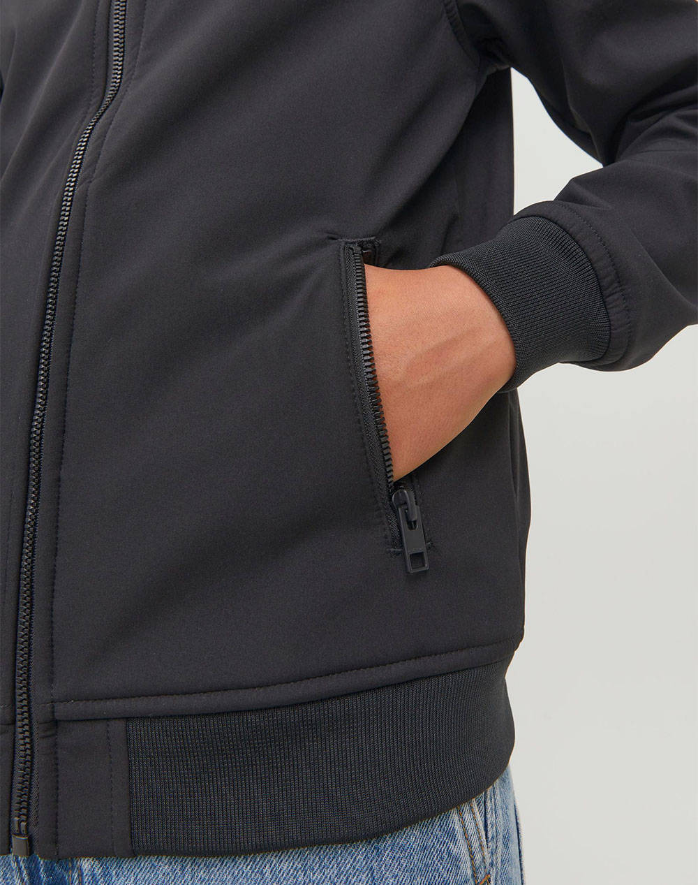 JACK&JONES JJEBASIC SOFTSHELL HOOD NOOS JNR 12236738-BLACK Black φωτογραφία