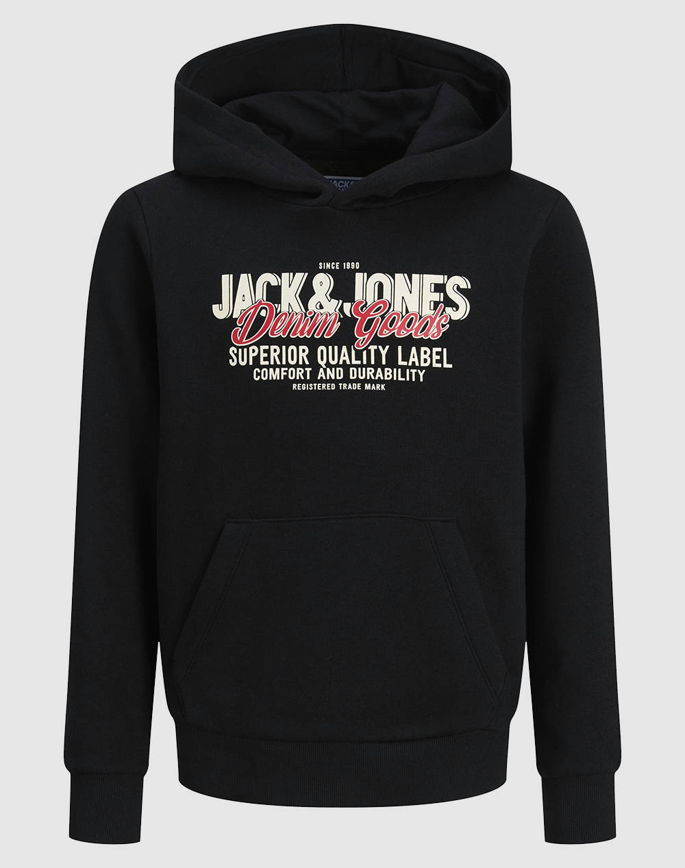 JACK&JONES JJELOGO SWEAT HOOD 2 COL 25/26 NOOS JNR 12279744-BLACK Black