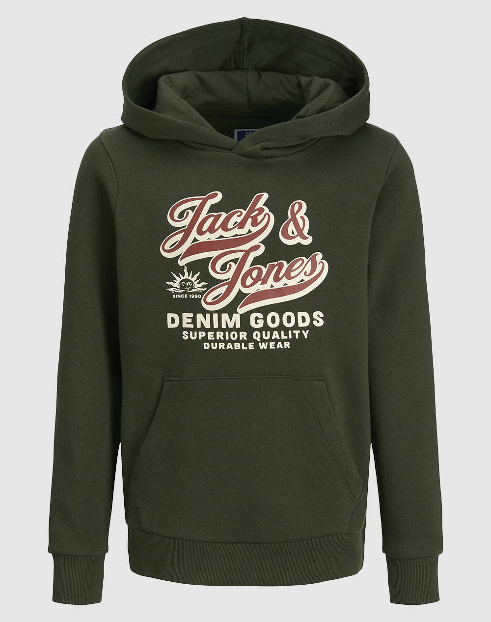 JACK&JONES JJELOGO SWEAT HOOD 2 COL 25/26 NOOS JNR 12279744-Duffel Bag DarkGreen
