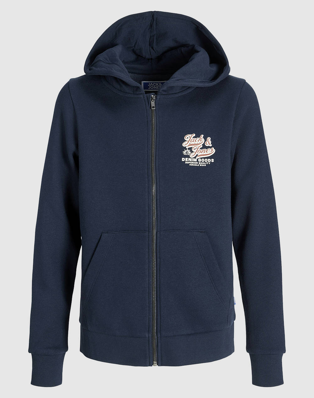 JACK&JONES JACK&JONES JJELOGO SWEAT ZIPHOOD 2COL NOOS JNR 12279801-Sky Captain DarkBlue