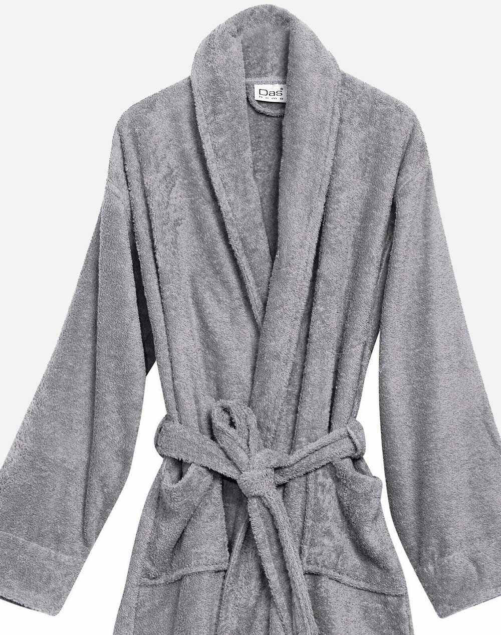 DAS 1464 BATHROBE MEDIUM GRAY HAPPY