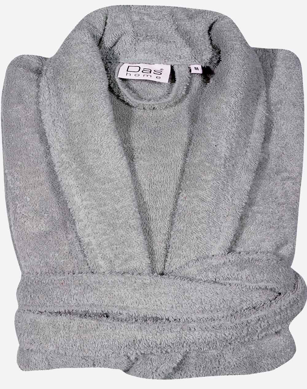 DAS 1464 BATHROBE MEDIUM GRAY HAPPY