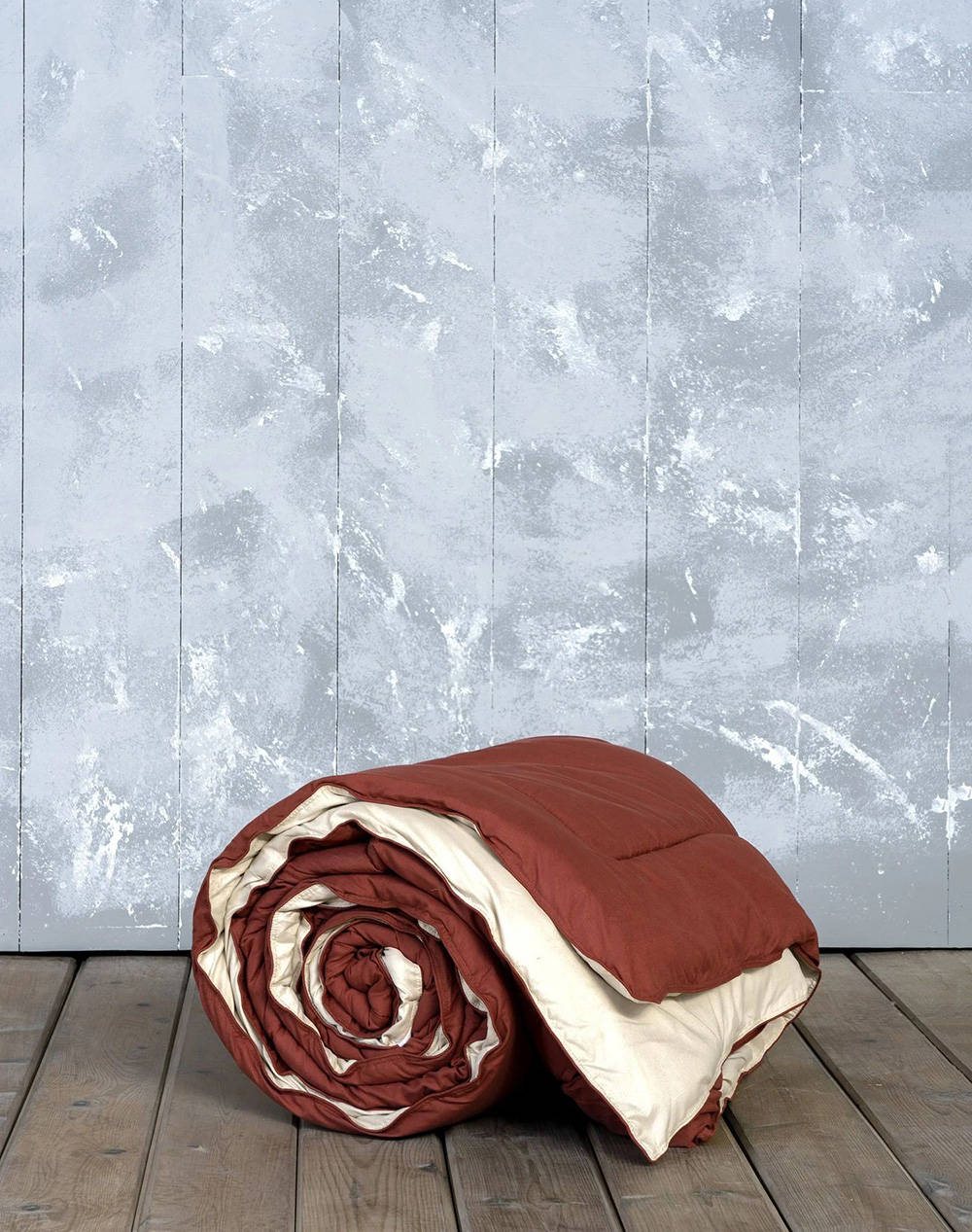 NIMA Single duvet Abalone - Wine Red / Light Beige (Dimensions: 160x240cm)