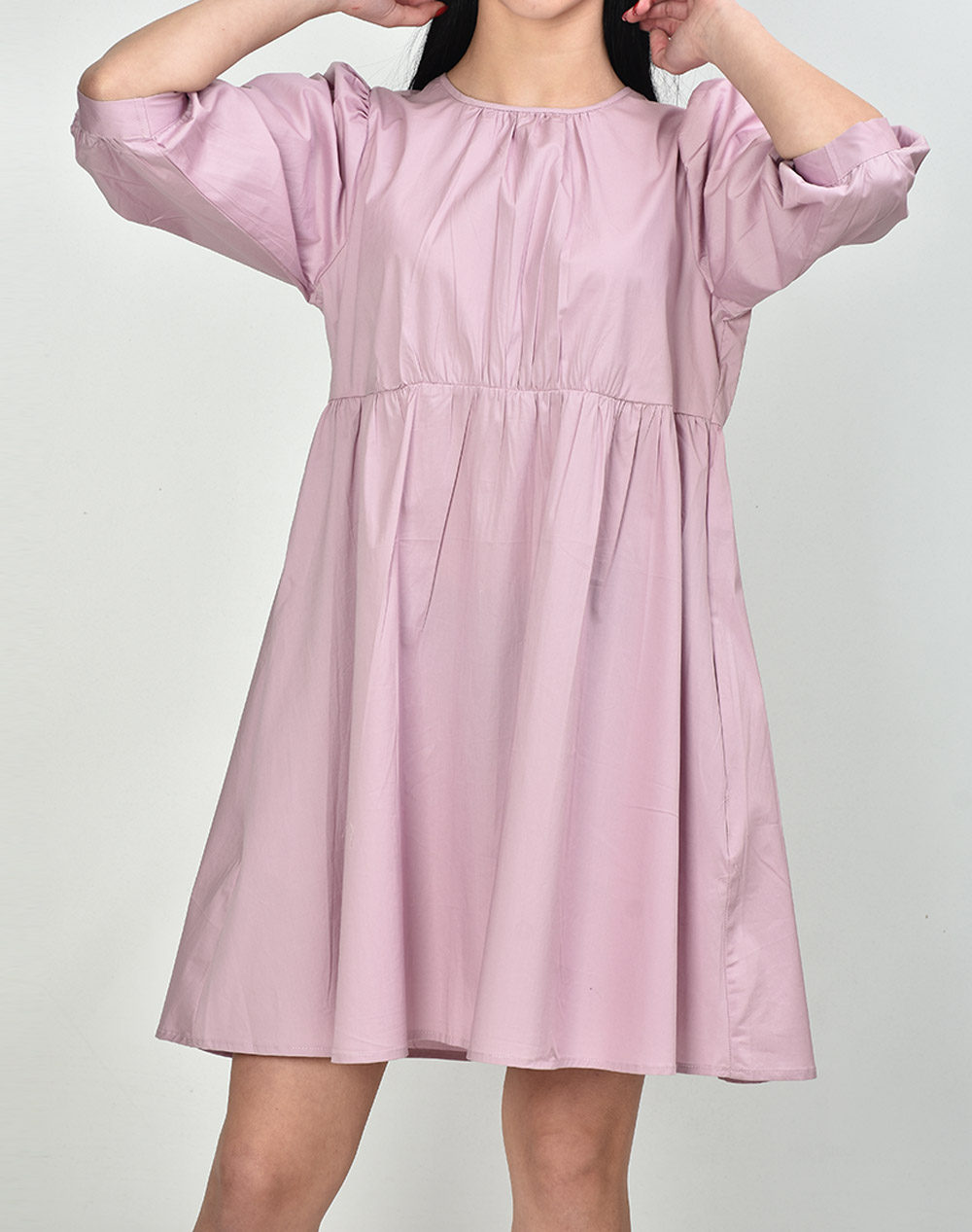 ONLY ONLELLY LIFE 3/4 O-NECK DRESS WVN 15221328-Dawn Pink Pink