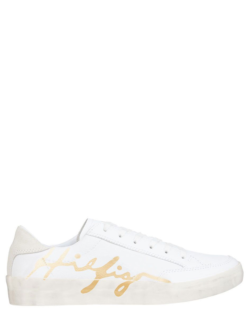 TOMMY HILFIGER TH SIGNATURE LEATHER SNEAKERS FW0FW05701-YBR White