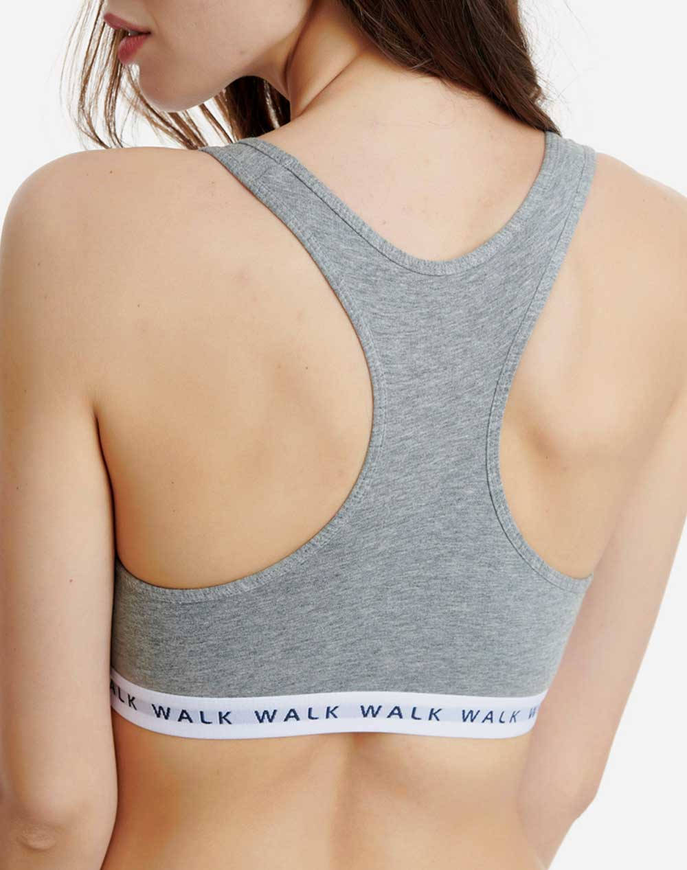 WALK ΓΥΝΑΙΚΕΙΟ ΒΑΜΒΑΚΕΡΟ BRALETTE ΜΕ ΛΑΣΤΙΧΟ ΚΑΙ ΦΑΡΔΙΑ ΤΙΡ W2251-ΑΝΘΡΑΚΙ ΜΕ Gray φωτογραφία