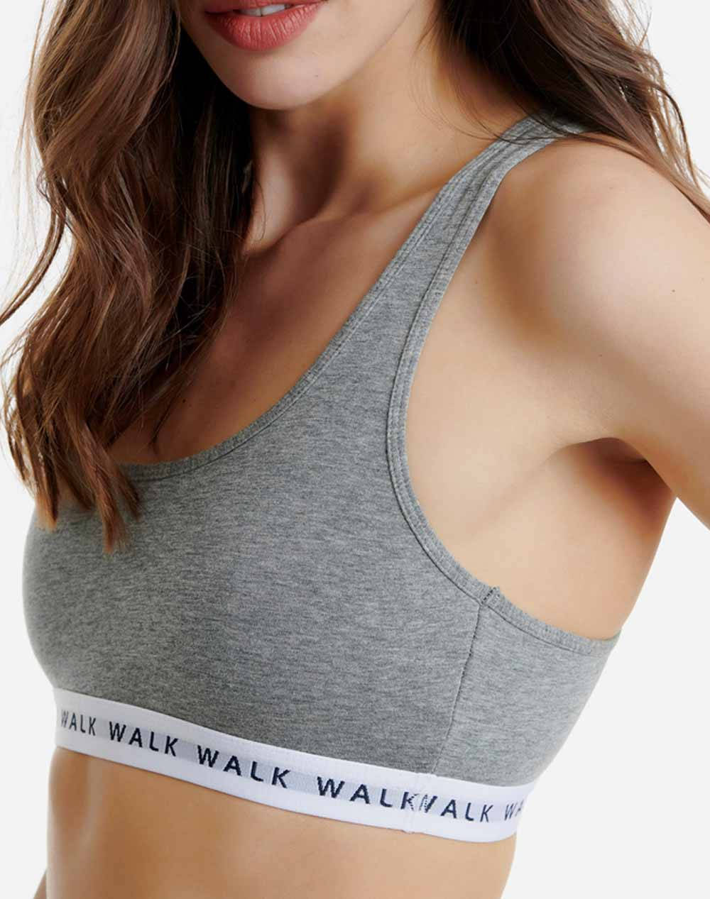 WALK ΓΥΝΑΙΚΕΙΟ ΒΑΜΒΑΚΕΡΟ BRALETTE ΜΕ ΛΑΣΤΙΧΟ ΚΑΙ ΦΑΡΔΙΑ ΤΙΡ W2251-ΑΝΘΡΑΚΙ ΜΕ Gray φωτογραφία