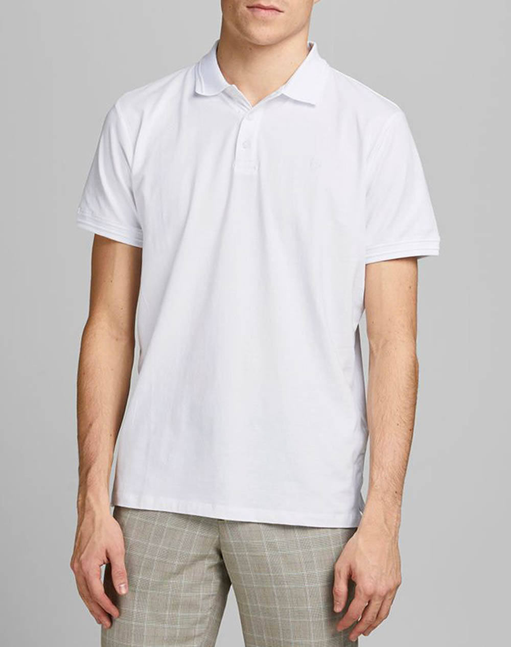 JACK&JONES JPRBLALOGO SPRING SS POLO NOOS 12184709-WHITE White