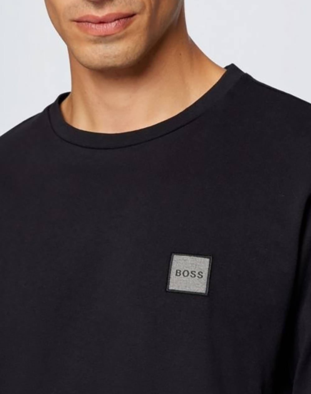 Boss Jersey Tacks 1 50462772-001 Black ανδρικά ρούχα μπλούζες T-Shirt Politikos Shop Πολιτικός